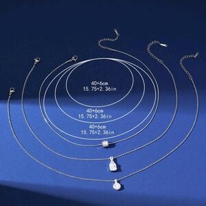 Layers necklace sterling silver necklace pendants layers gift box